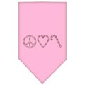 Unconditional Love Peace Love Candy Cane Rhinestone Bandana Light Pink Small UN801123